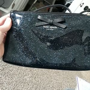 Kate spade dark blue glitter wristlet